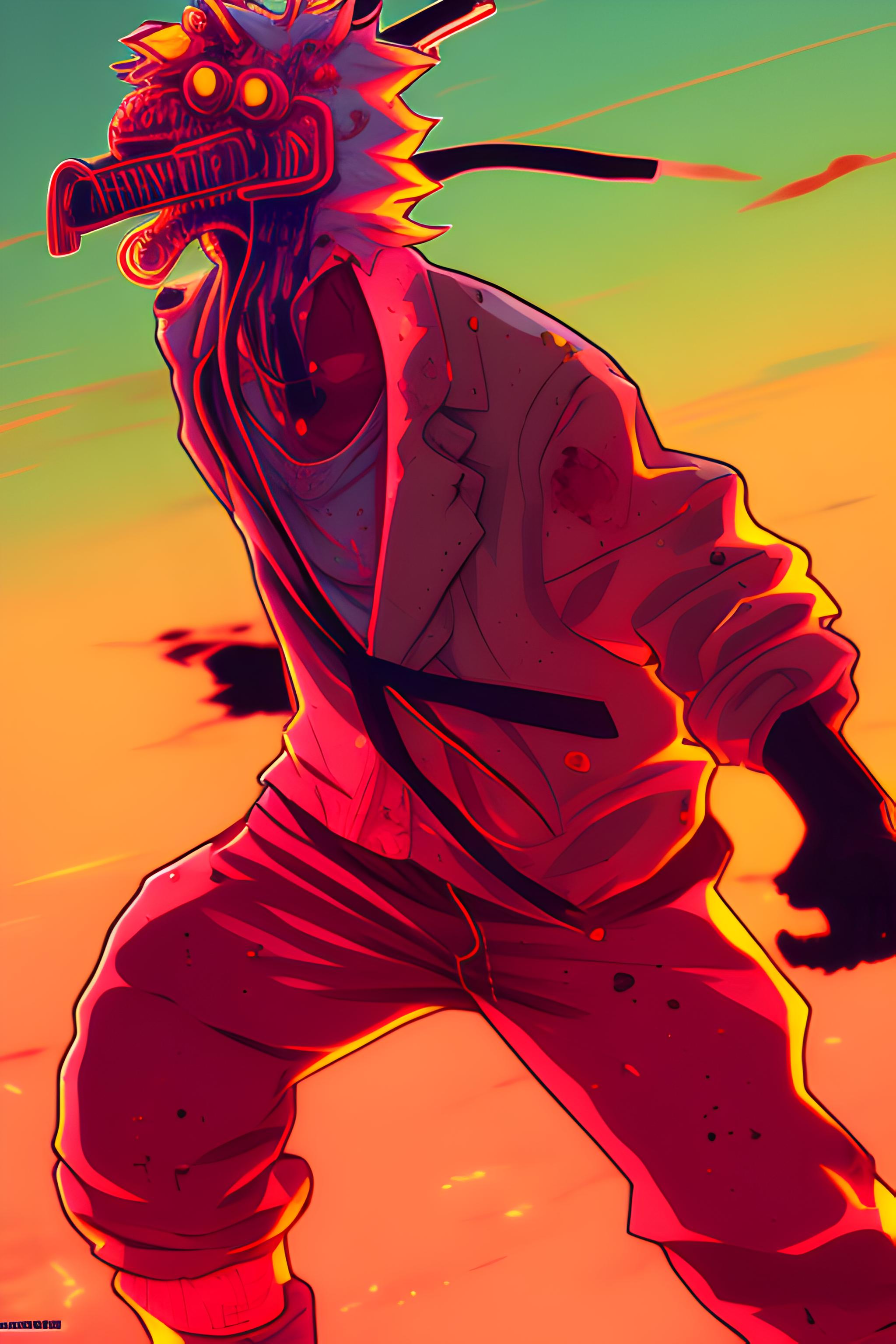 Hotline Miami anime bloody | Wallpapers.ai